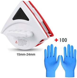 Double Side Magnetische Window Cleaner Borstel Voor Wassen Ramen Glas Schoonmaken Huishoudelijke Wassen Ruitenwisser Magneet Glasreiniger 100 sets of handschoenen