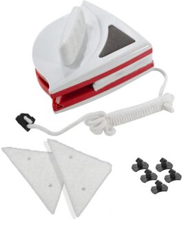 Double Side Magnetische Window Glass Cleaner Borstel Spons Keuken Home Office Cleaning Tool Voor Raam Auto Douche Schermen wit rood