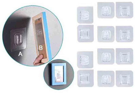 Double-Sided Adhesive Wall Hooks Hanger Strong Transparent Suction Cup Storage Holder For Kitchen