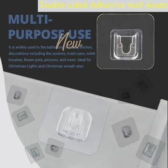 Double-sided Adhesive Wall Hooks Multi-Purpose Hooks For Kitchen Bathroom Living Room Adhesive Wall Mounted Hooks Storage Hooks