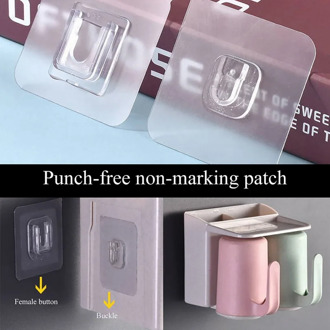 Double Sided Wall Adhesive Hooks Paste Plug Socket Holder Cable Storage Plug Fixing Organize Seamles Waterproof Reusable