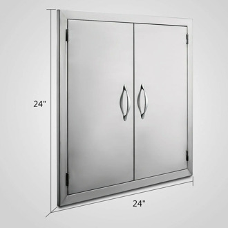 Double Walled Access Door 24" Outdoor Kitchen / Bbq Island 304 Stainless Steel with free shipping