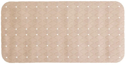 Douche/bad anti-slip mat badkamer - pvc - beige - 70 x 35 cm - Badmatjes