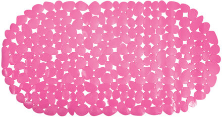 Douche/bad anti-slip mat - badkamer - pvc - fuchsia roze - 35 x 68 cm - Badmatjes