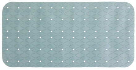 Douche/bad anti-slip mat badkamer - pvc - ijsblauw - 70 x 35 cm - Badmatjes