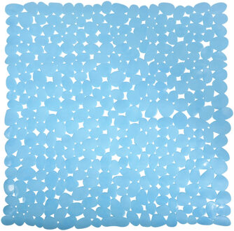 Douche/bad anti-slip mat - badkamer - pvc - lichtblauw - 53 x 53 cm - Badmatjes