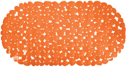 Douche/bad anti-slip mat - badkamer - pvc - oranje - 35 x 68 cm - Badmatjes