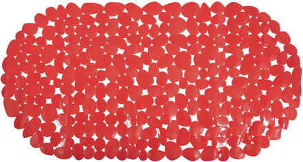 Douche/bad anti-slip mat - badkamer - pvc - rood - 39 x 99 cm - Badmatjes