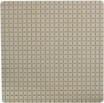 Douche/bad anti-slip mat badkamer - rubber - beige - 54 x 54 cm - Badmatjes