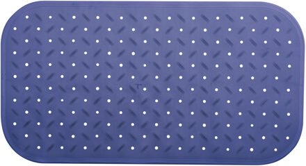 Douche/bad anti-slip mat badkamer - rubber - blauw - 36 x 65 cm - Badmatjes