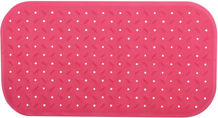 Douche/bad anti-slip mat badkamer - rubber - fuchsia roze - 36 x 65 cm - Badmatjes