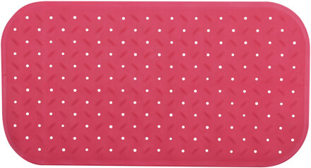 Douche/bad anti-slip mat badkamer - rubber - fuchsia roze - 36 x 76 cm - Badmatjes