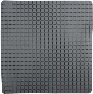 Douche/bad anti-slip mat badkamer - rubber - grijs - 54 x 54 cm - Badmatjes