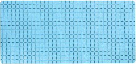 Douche/bad anti-slip mat badkamer - rubber - lichtblauw - 76 x 36 cm - Badmatjes