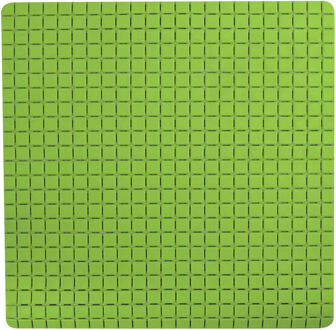 Douche/bad anti-slip mat badkamer - rubber - limegroen - 54 x 54 cm - Badmatjes