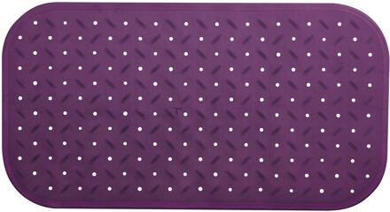 Douche/bad anti-slip mat badkamer - rubber - paars - 36 x 65 cm - Badmatjes