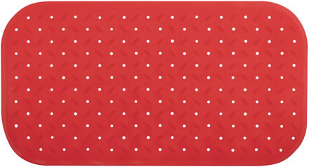 Douche/bad anti-slip mat badkamer - rubber - rood - 36 x 65 cm - Badmatjes