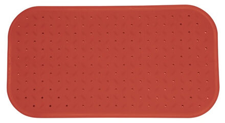 Douche/bad anti-slip mat badkamer - rubber - terracotta - 36 x 97 cm - Badmatjes Bruin