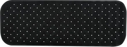 Douche/bad anti-slip mat badkamer - rubber - zwart - 36 x 97 cm - Badmatjes