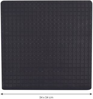 Douche/bad anti-slip mat badkamer - rubber - zwart - 54 x 54 cm - Badmatjes