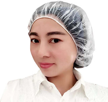 Douche Cap el Wegwerp Caps Hoeden Voor Enkele Gebruik Plastic Cap Bad Plastic Bekers Haar eenmalige Elastische Waterdichte 100Pcs
