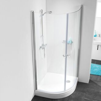 Douche Concurrent Douchecabine Sealskin Get Wet 105 Kwartrond 70x90x195cm Chroom Helder Glas