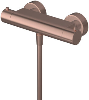 Douche Concurrent Douchekraan Hotbath Buddy 15cm Hartafstand Thermostatisch Opbouw Rond Geborsteld Koper PVD 2 Greeps