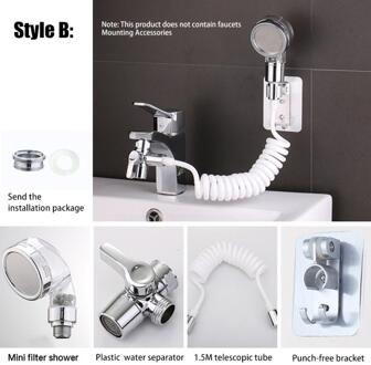 Douche Handvat Hoofd Hoge Druk Waterbesparende Voor Badkamer Accessoires Single Cut Wastafel Wastafel Nozzle Kraan Extension Douche