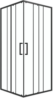 Douche Hoekinstap Factory X - 90 X 200cm - Zwart Profiel - 6 Mm Helder Glas