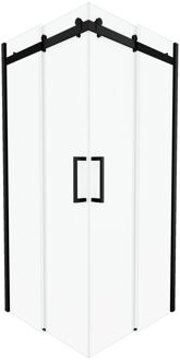 Douche Hoekinstap Rolling 90 X 200cm - Zwart Profiel - 8 Mm Helder Glas