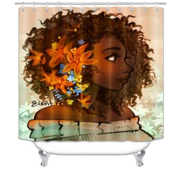 Douche Mooie Vrouw Waterdicht Douchegordijn Bad Mat Voetstuk Tapijt Deksel Wc Cover zwart