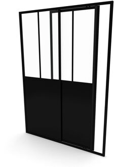 Douche Schuifdeur Fabrik 120 X 200cm - Zwart Profiel - 5 Mm Helder Glas