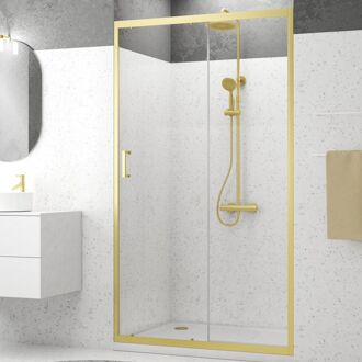 Douche Schuifdeur Factory 120 X 200cm - Goud Profiel - 6 Mm Helder Glas
