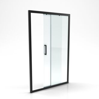 Douche Schuifdeur Factory - 120x200cm - Mat Zwart Aluminium - 6mm Veiligheidsglas