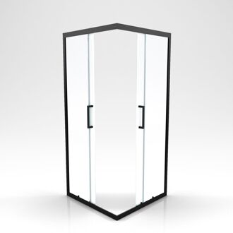 Douche Schuifdeur Factory 90 X 200cm - Zwart Profiel - 6 Mm Helder Glas