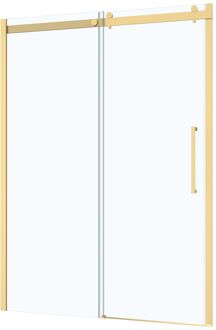 Douche Schuifdeur Rolling 140 X 200cm - Goud Profiel - 8 Mm Helder Glas