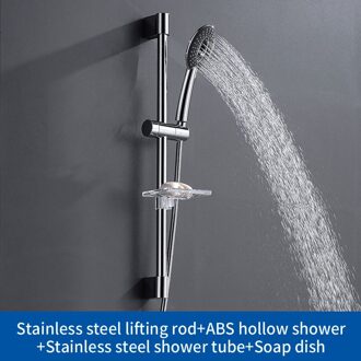 Douche Slide Bar Zeepbakje Badkamer Extension Douche Verstelbare Sliding Bar Set Met Zeepbakje Chrome Slide Bar met Dish