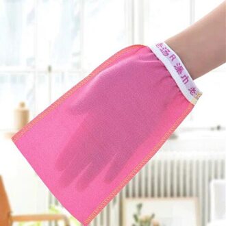 Douche Spa Exfoliator Dubbelzijdig Bad Glove Body Reiniging Huid Bad Massage Spons Scrub Mitt Wrijven Dode Huid verwijdering Peeling roze