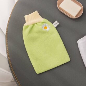 Douche Spa Exfoliator Dubbelzijdig Bad Handschoen Daisy Body Reiniging Huid Bad Massage Spons Scrub Mitt Wrijven Dode Huid verwijdering Peeling gras groen