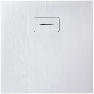 Douchebak Allibert Woodstone Laag Vierkant 90x90x3.5cm Polybeton Houtmotief Wit