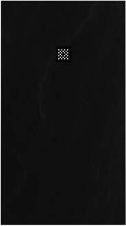 Douchebak Asteroid 100x180 incl. antislip en antibacterieel mineraalmarmer mat zwart