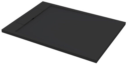 Douchebak Decent Rechthoek 140x90x4.5cm Solid Surface Mat Zwart