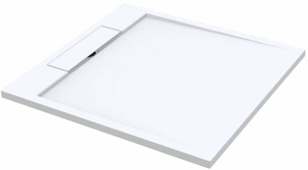 Douchebak Decent Vierkant 90x90x3.5cm Solid Surface Mat Wit