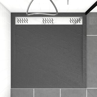 Douchebak - Pedra 90 X 90 Cm - Acryl - Antraciet