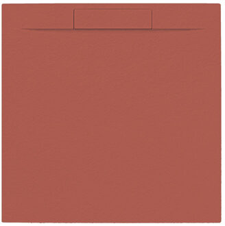 Douchebak + Sifon vierkant Allibert Luna Carre Mat Rood Terracotta