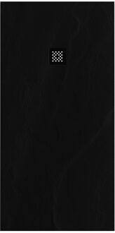Douchebak Sanitop Just Creating Relievo Crag 90x180 cm Mat Zwart Topa