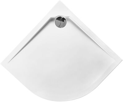 Douchebak Slim Polybeton Kwartrond 90x90cm Wit