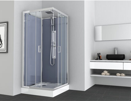 Douchecabine Allibert Everest Vierkant 90x90x225cm Helder Glas Nano Coating Mengkraan met Handdouche