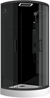 Douchecabine Aura - Rond - 95x95x220cm - Zwart Mat