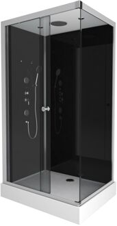 Douchecabine Black 2 - Rechthoek - 80x110x230cm - Zilver